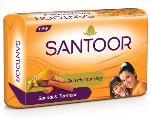 Santoor Skin Moisturizing Sandal & Turmeric Soap buy 4 get 1
