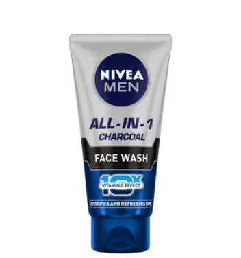 NIVEA MEN Face Wash, All in 1 Charcoal 100g